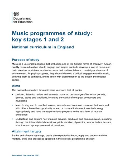 PRIMARY national curriculum - Music