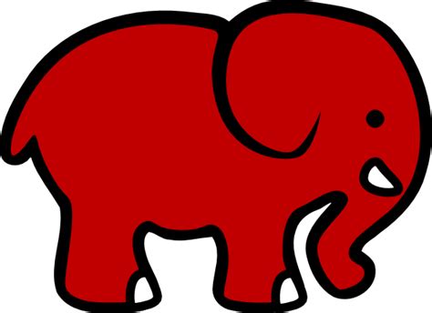 Bama Club Red Elephant Clip Art at Clker.com - vector clip art online ...