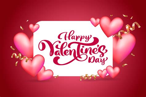 Vector text Happy Valentines Day typography design for greeting card ...