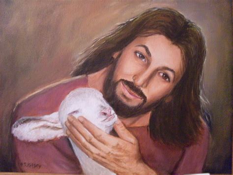 Jesus and Lamb Painting by Sharleen Kelsey - Fine Art America