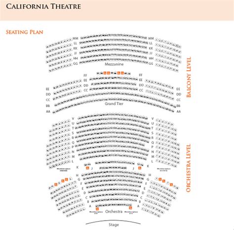 Seating Charts | San Jose Theaters