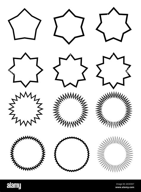 Star icons collection isolated over white background, illustration. Black minimalistic stars ...