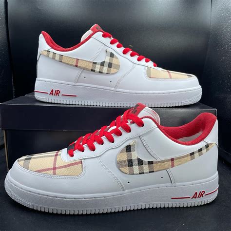 Red Burberry Air Force 1 Custom – Daniel Customs