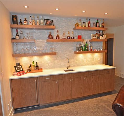 Pin by Garrett Dugan on Back Bar | Modern basement, Modern basement bar ...