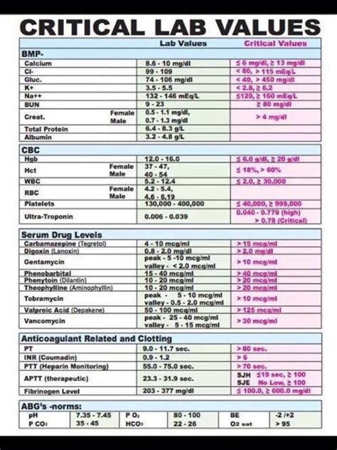 Liver Function Test Results Table