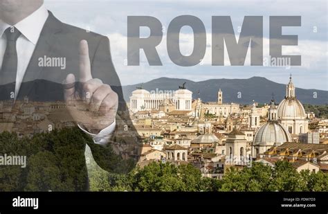 rome skyline at night with businessman concept Stock Photo - Alamy