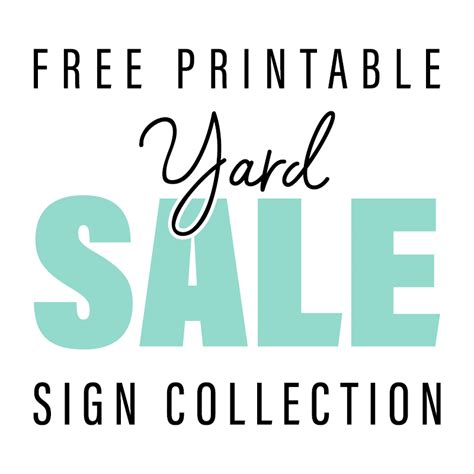 Free Printable Yard Sale Sign Collection - The Cottage Market