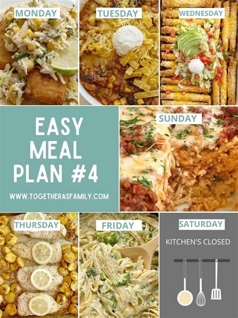 Easy Meal Plan {week 4} - Together as Family