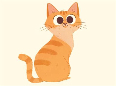 Orange Tabby Cat | Cartoon cat drawing, Cat illustration, Cute cat illustration