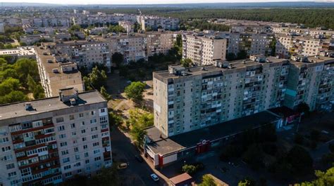 Premium Photo | Drone aerial view of a small town