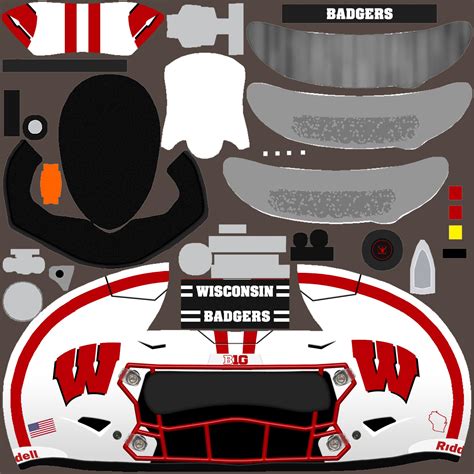 Wisconsin Badgers Football Helmet by Derek Gilray - Trading Paints