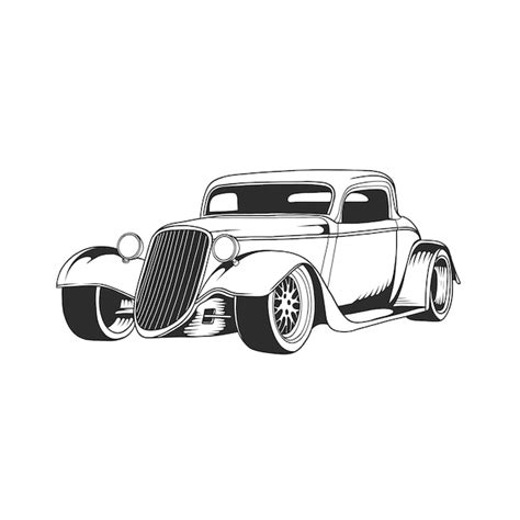 Premium Vector | Outline illustration design of a vintage car 32