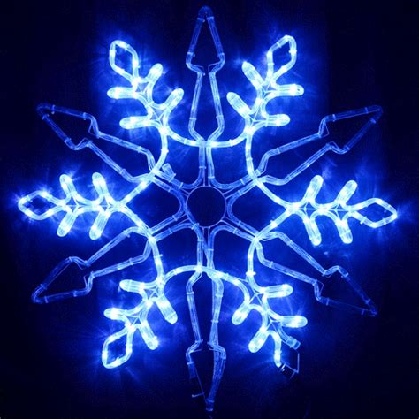 VickySun.com - Animated 78CM LED Blue and White Snowflake Christmas Motif Rope Lights (36V Safe ...