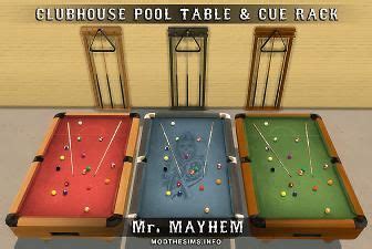 Clubhouse Pool Table & Cue Rack | Sims 4, Sims, Pool table