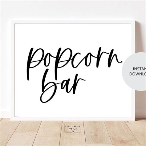 Popcorn Bar Sign - Etsy