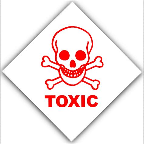 4 x Toxic-Warning Symbol Stickers-Health & Safety Caution Notices Skull ...