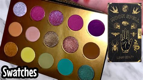 Lunar Beauty MOON SPELL Palette Swatches - YouTube