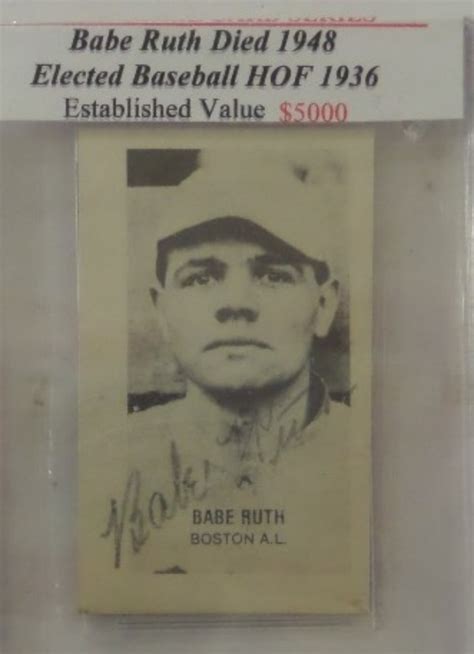 Coach's Corner - Babe Ruth hand signed vintage baseball card!