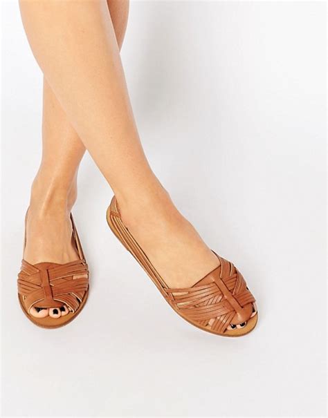 New Look Woven Peep Toe Ballerina Flat Shoes | ASOS