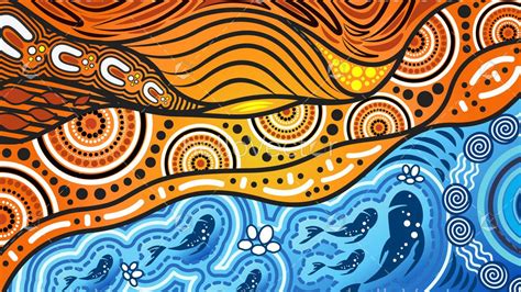 An illustration based on aboriginal style of background depicting nature. - Download Graphics ...