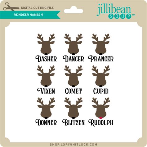 Reindeer Names 9 - Lori Whitlock's SVG Shop