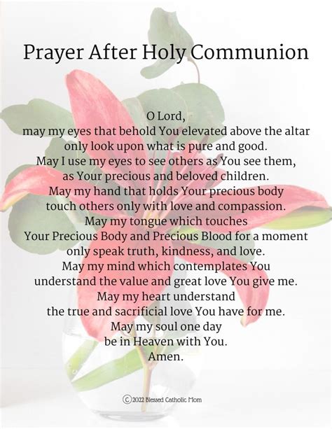 Prayer After Holy Communion - Blessed Catholic Mom May we be more like Jesus.