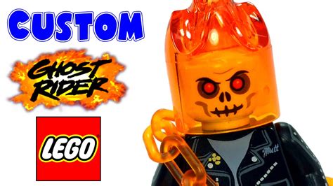 Custom LEGO Ghost Rider Marvel Minifigure Review - BrickQueen - YouTube