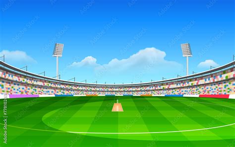 Stadium of cricket Stock Vector | Adobe Stock