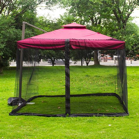 9Ft Patio Umbrella Cover Polyester Zipper Closure Screen Mesh Table Mosquito Net Outdoor Anti ...