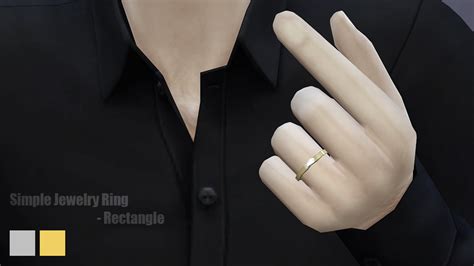 S4 _Simple Jewelry Ring _Rectangle | 결혼반지, 심즈, 심즈 4