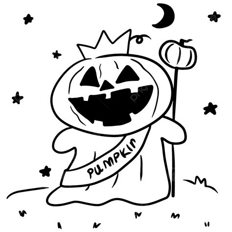 Hantu Halloween Menyenangkan Kartun Doodle Halaman Mewarnai Anime ...