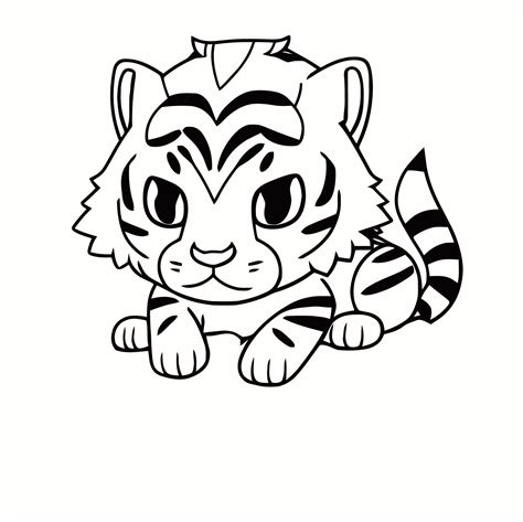 Black and White Tiger Illustration 15564962 Vector Art at Vecteezy