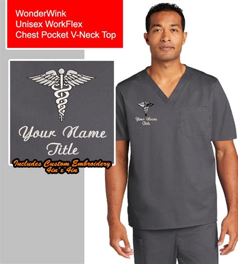 Custom Embroidery on Medical Uniforms and Scrubs Wonderwink - Etsy