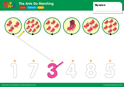 The Ants Go Marching - Count, Connect, Color - Super Simple