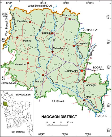 Maps of Bangladesh: Naogaon District