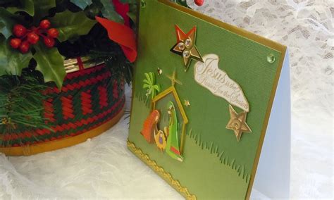 Handmade Christmas Card Nativity Religious. Merry