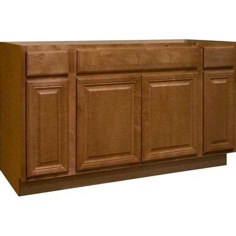 Hampton Bay Cambria Assembled 60x34.5x24 in. Sink Base Kitchen Cabinet in Harvest-KSB60-CHR ...