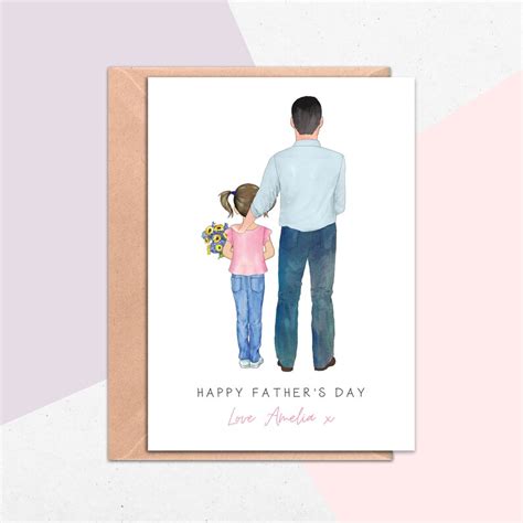 Father & Daughter Card Personalised Father's Day Card | Etsy