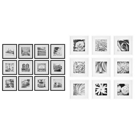 Buy Gallery Perfect 12 Piece Black Square Photo Picture Hanging Template Gallery Wall Frame Set ...