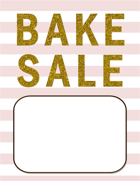 Blush Pink and Gold Glitter Bake Sale Flyer | Bake Sale Flyers – Free ...