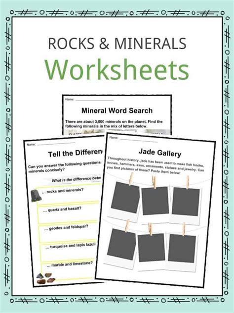 Printable Rocks And Minerals Worksheets Free - Printable Word Searches