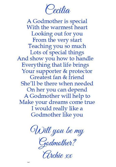 Godmother Proposal Personalised Godmother Poem Print Request - Etsy UK | Godmother, Godmother ...