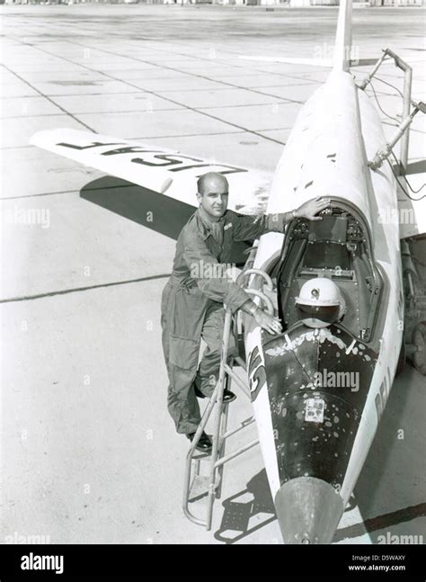 NACA-USAF test pilot Capt. Melburn G. "Mel" Apt with the Bell X-2 ...