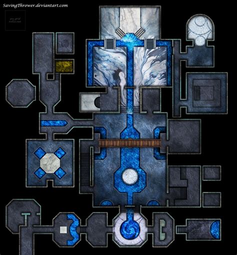 Clean water temple battlemap for DnD / roll20 by SavingThrower | Water temple, Dungeon maps, Dnd ...