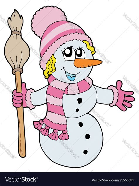 Cute snowman girl Royalty Free Vector Image - VectorStock