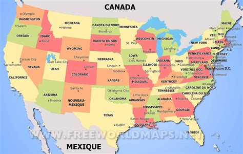 Carte des États-Unis - carte des USA