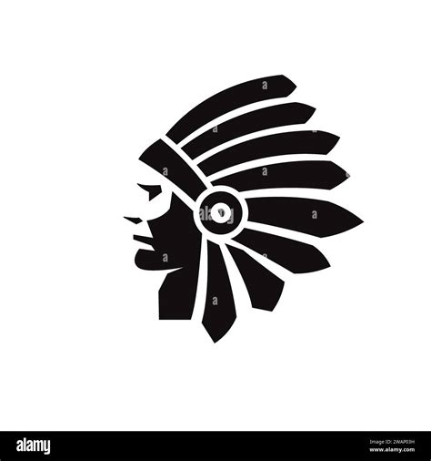 simple indian chief head silhouette vector illustration. Silhouette Native American Indian Chief ...