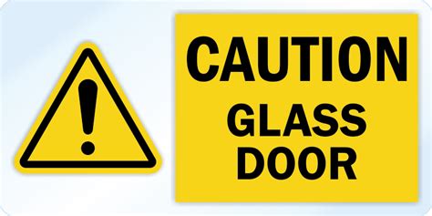 Caution Vinyl Glass Door Awareness Decal Signs, SKU: LB-2894