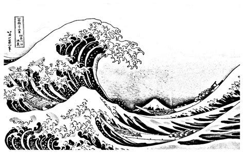 Great wave kanagawa - Japan Adult Coloring Pages