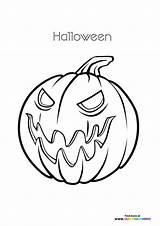 Scary Halloween pumpkin  Coloring Pages For Kids sketch template